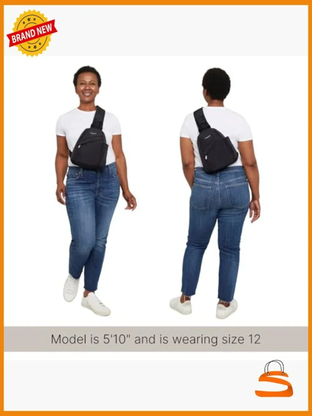 Medium Sling Backpack 9x11 Lightweight Crossbody with Adjustable Strap